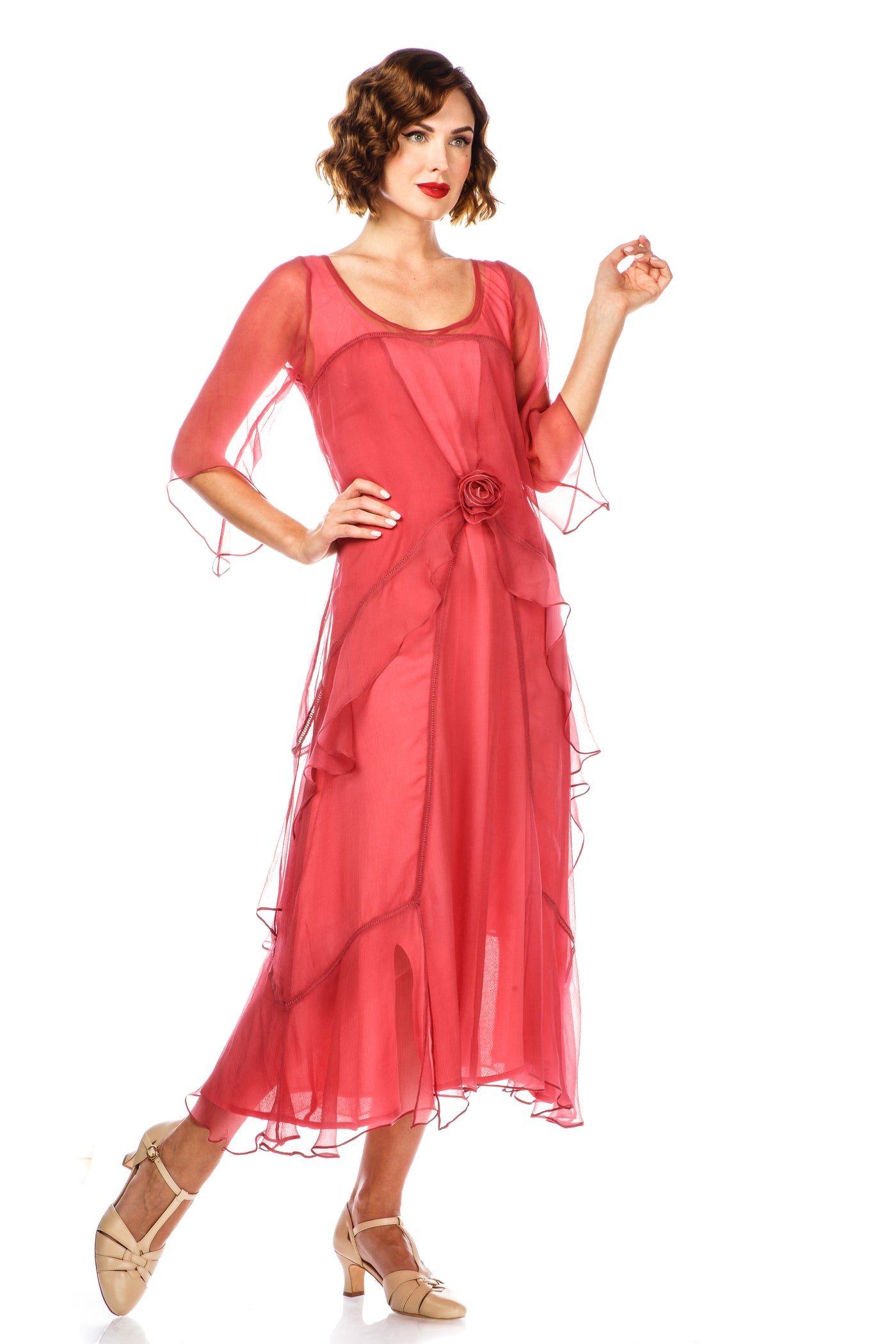 10709 Great Gatsby Party Dress in Rose Blossom by Nataya