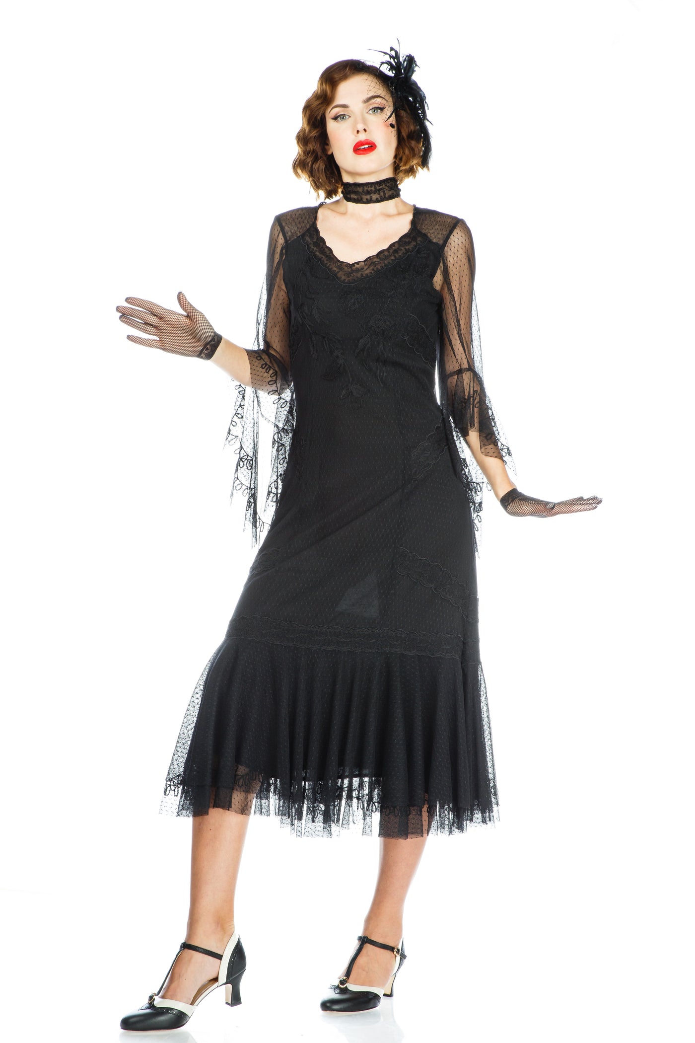 1920s Style Dress 40825 in Black by Nataya