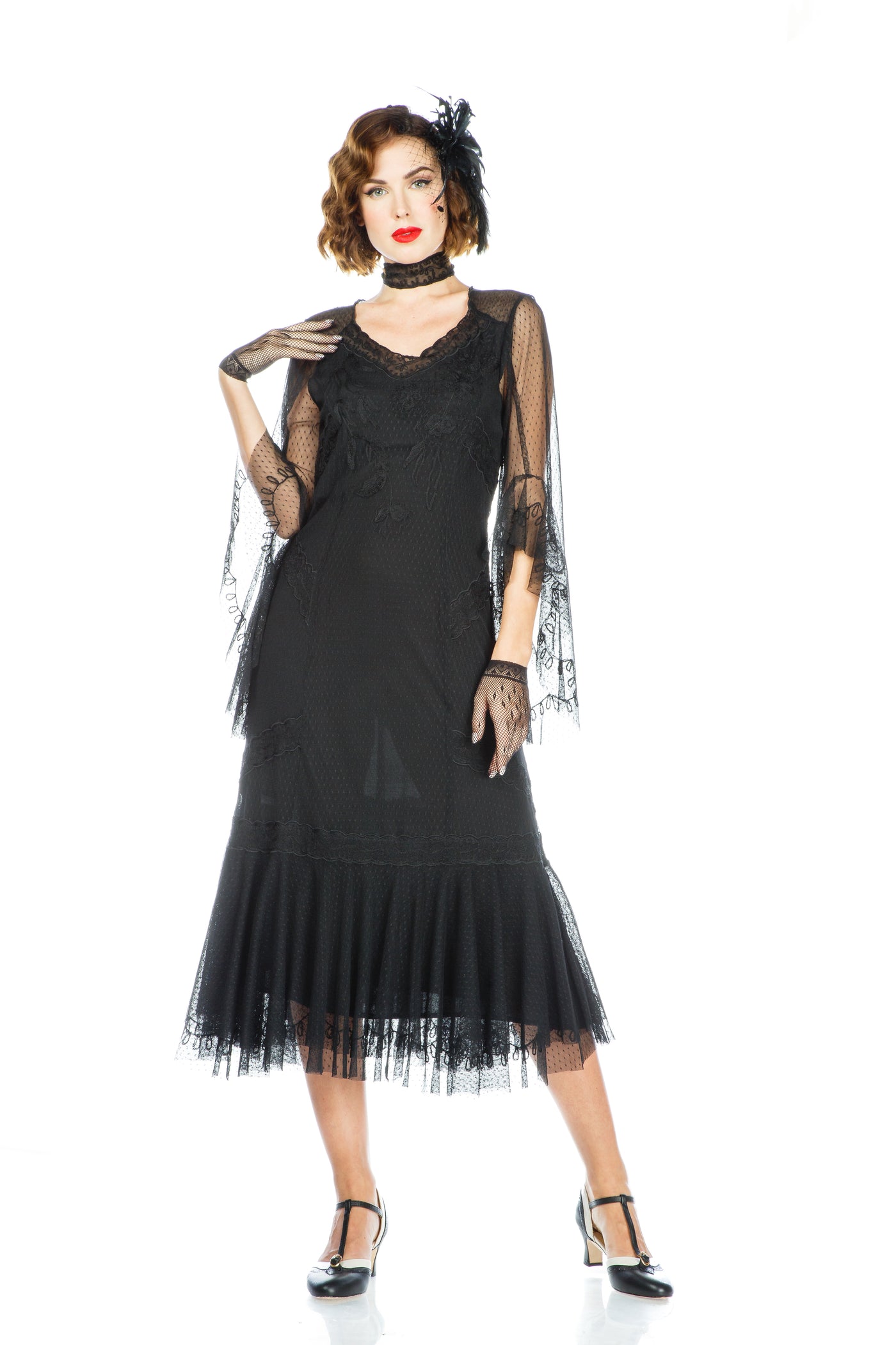 1920s Style Dress 40825 in Black by Nataya