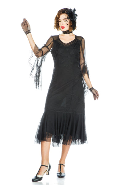 1920s Style Dress 40825 in Black by Nataya