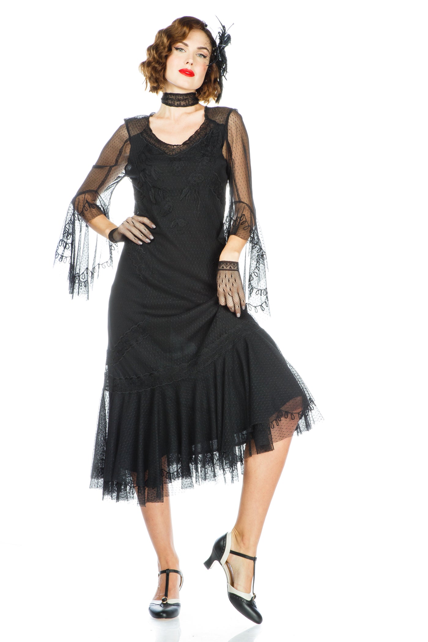 1920s Style Dress 40825 in Black by Nataya