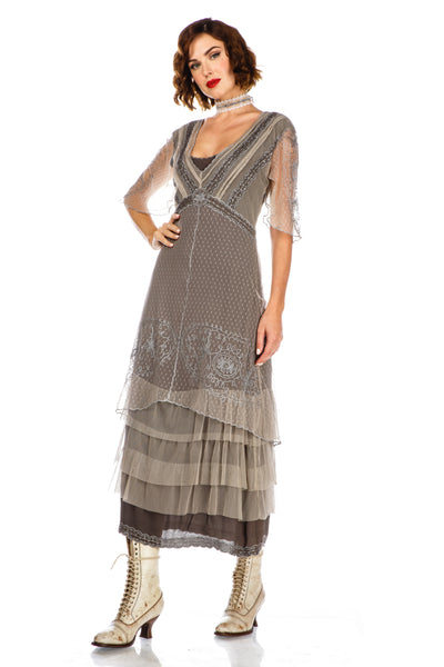 Sylvia 1920s Titanic Style Dress in Slate