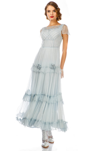 Harper Vintage Inspired Wedding Dress in Blue by Nataya