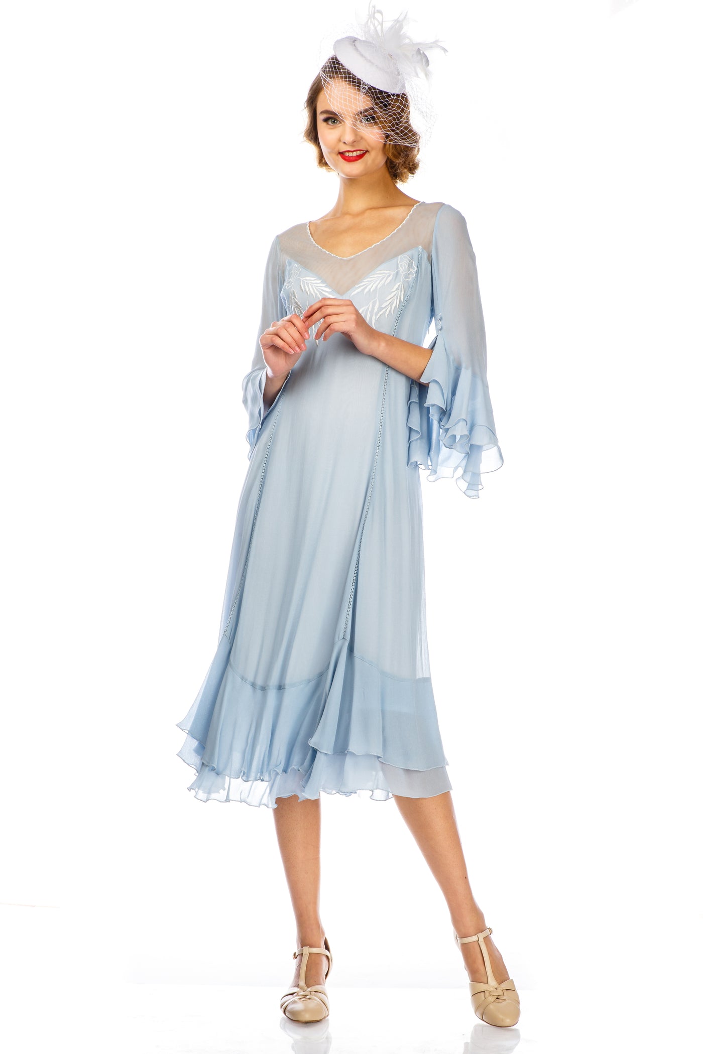 Vintage Inspired 40816 Sky Blue Dress by Nataya L / Blue Vintage Inspired 40816 Sky Blue Dress by Nataya L / Blue