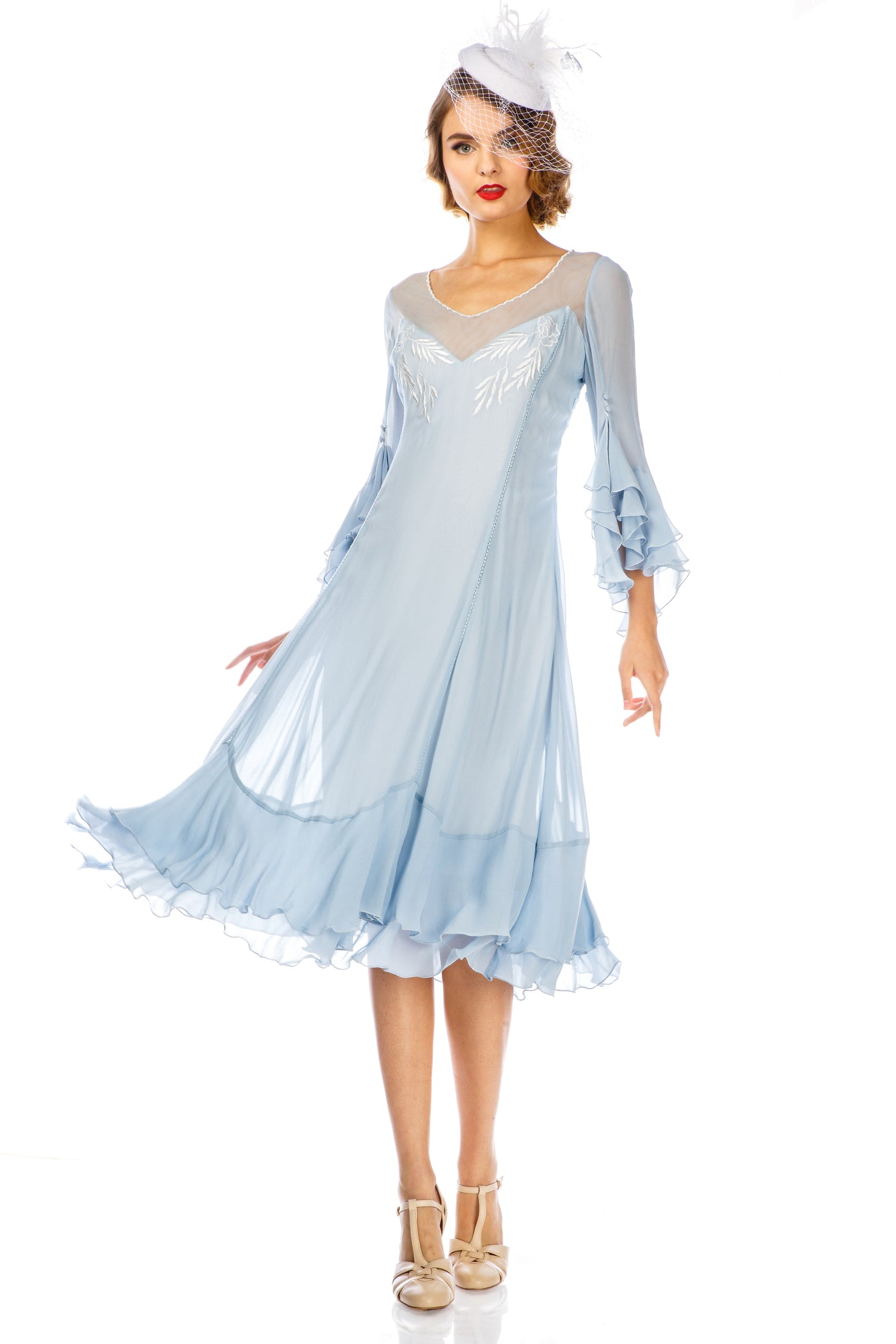 Vintage Inspired Sky Blue Dress by Nataya