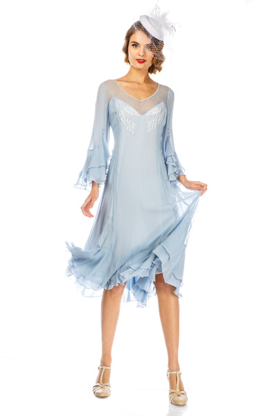 Vintage Inspired Sky Blue Dress by Nataya