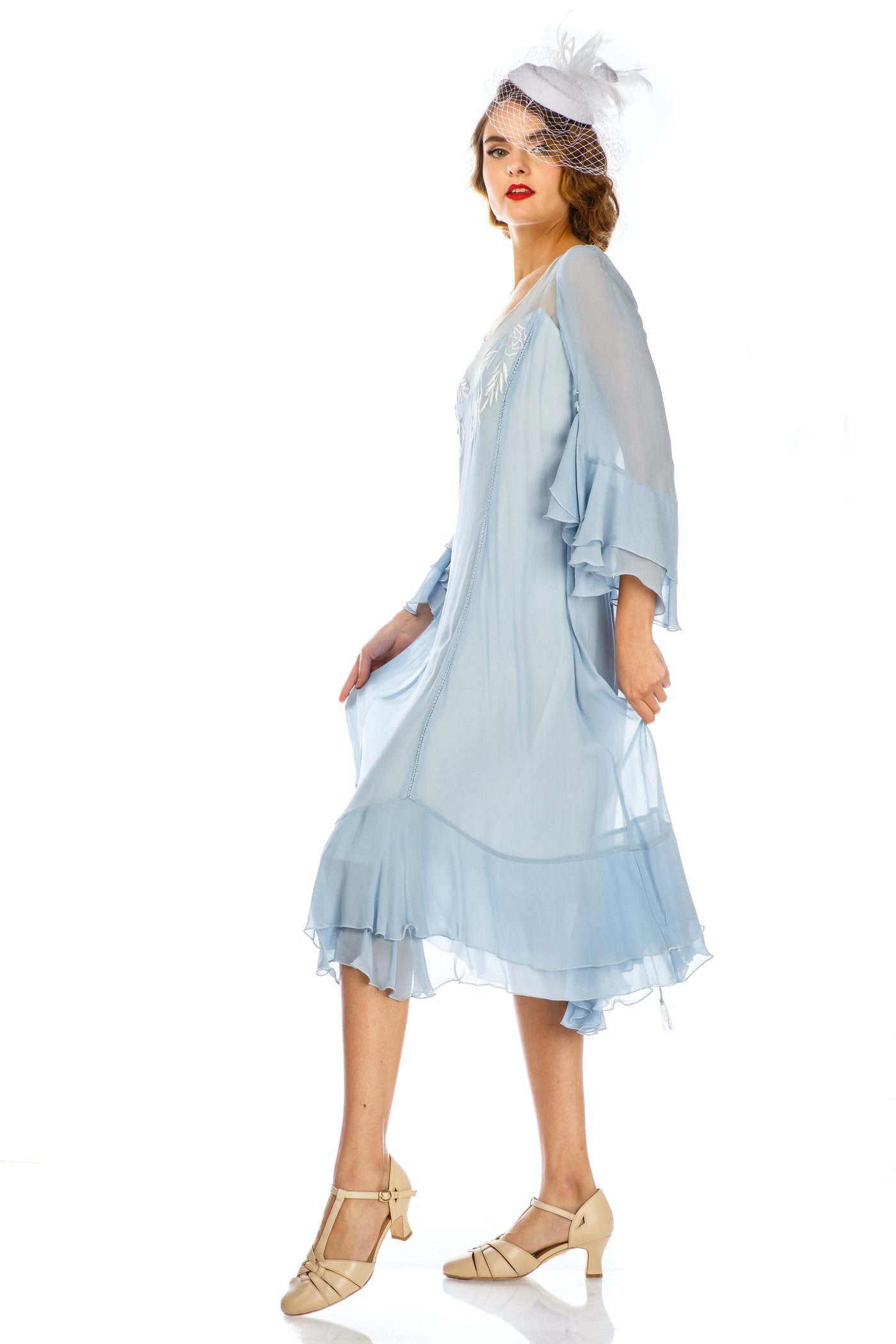 Vintage Inspired Sky Blue Dress by Nataya