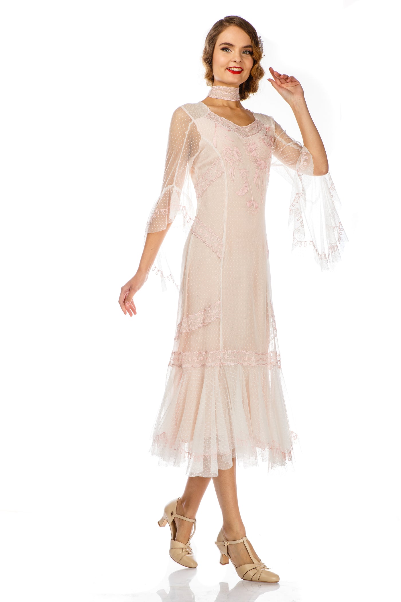 1920s Style Dress 40825 in Ivory by Nataya