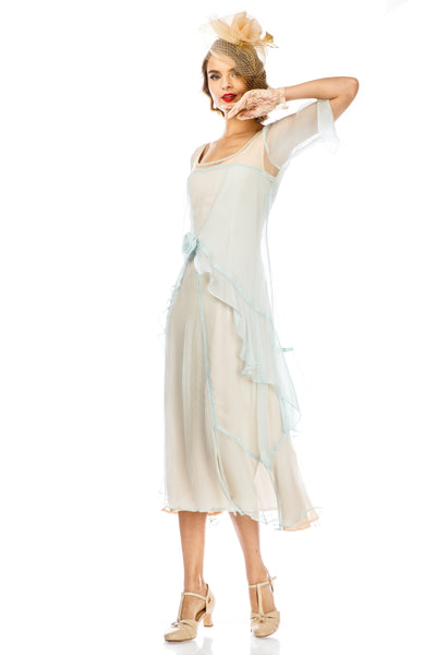 10709 Great Gatsby Party Dress in Nude Mint by Nataya