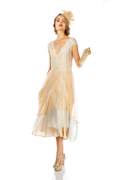 Ayla 1920s Style Wedding Dress 40822 in Nude Mint by Nataya