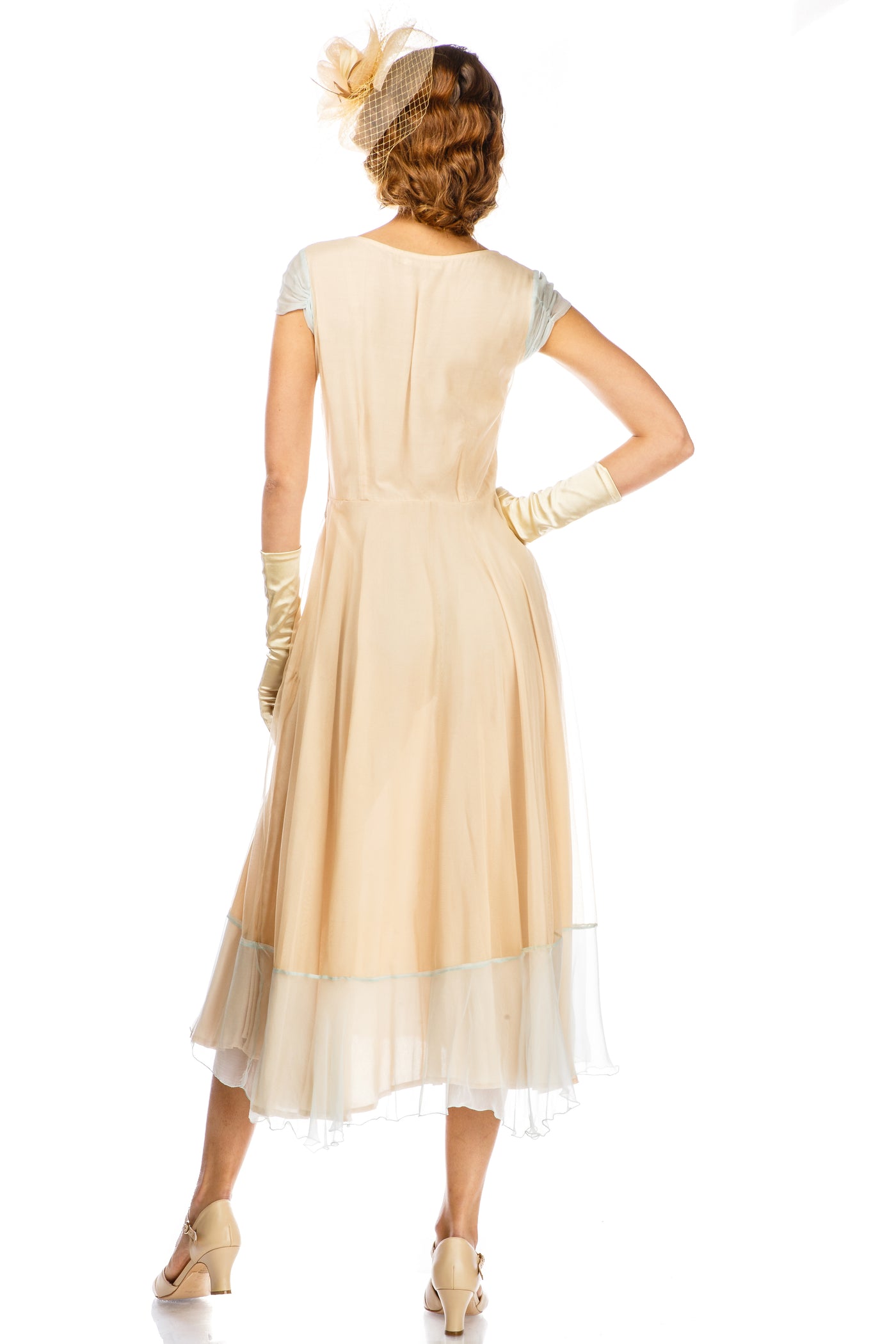 Ayla 1920s Style Wedding Dress 40822 in Nude Mint by Nataya