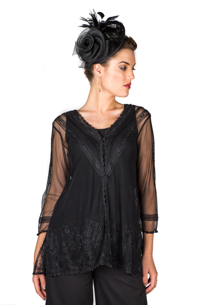 Titanic Vintage Inspired Top in Black by Nataya