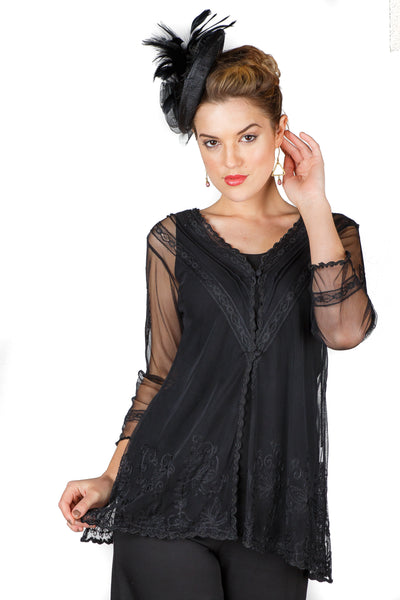 Titanic Vintage Inspired Top in Black by Nataya