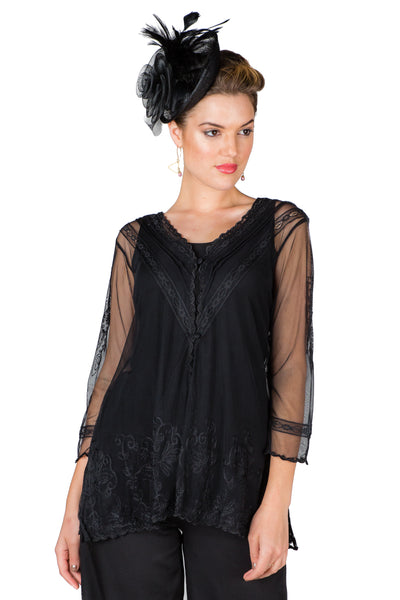 Titanic Vintage Inspired Top in Black by Nataya