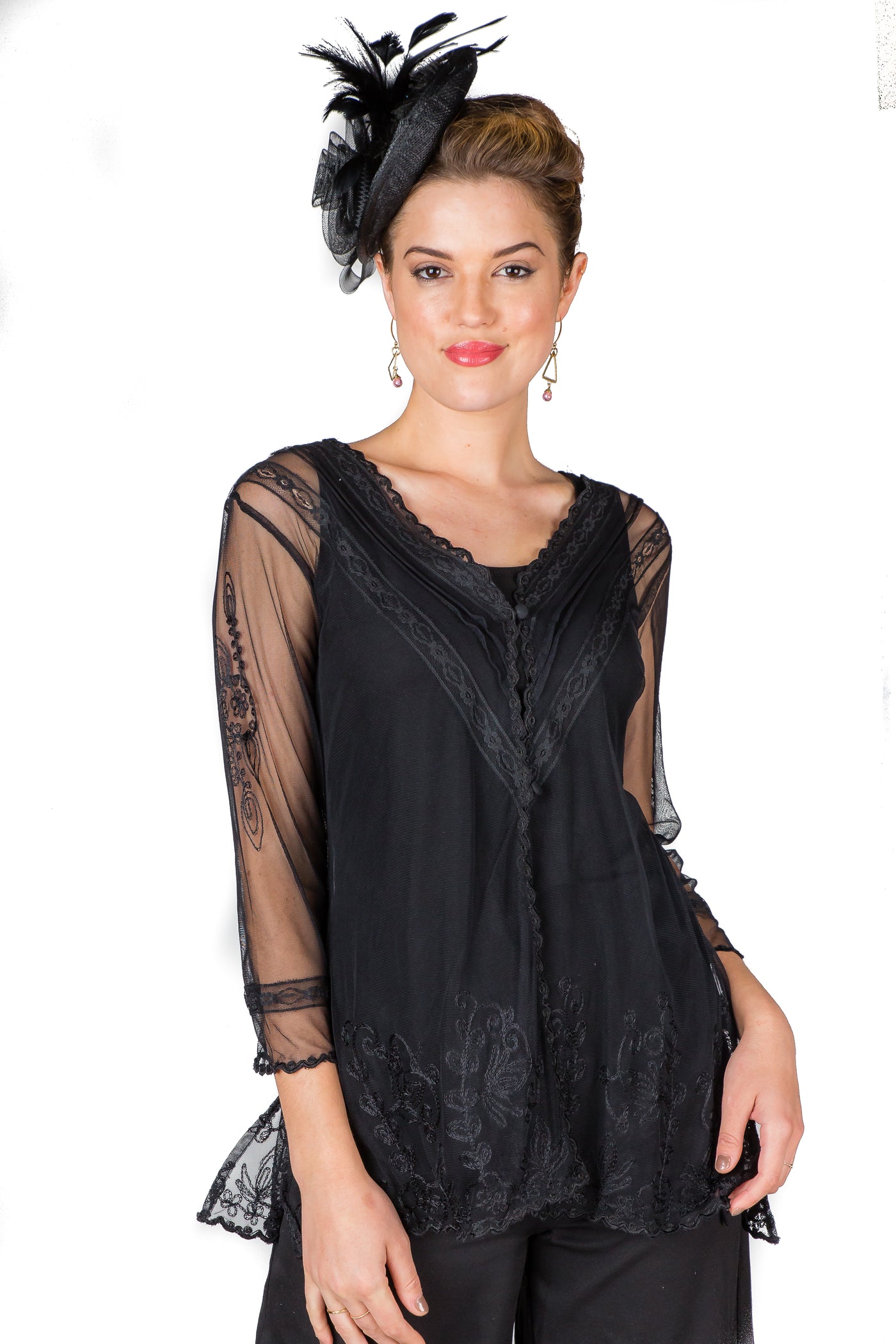 Titanic Vintage Inspired Top in Black by Nataya