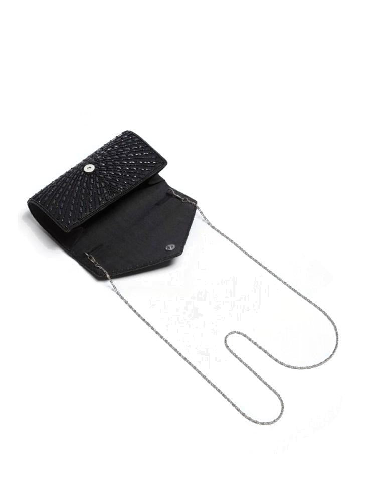 Beatrice Hand Embellished Clutch Bag in Black