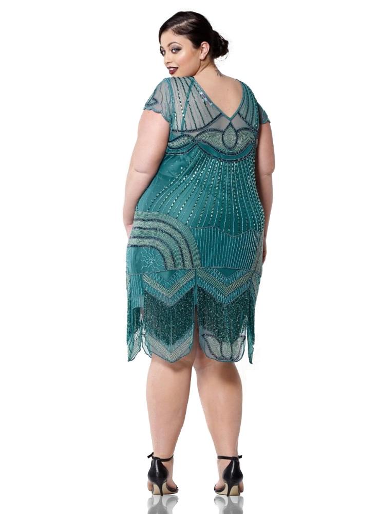 1920s Cocktail Party Dress in Teal