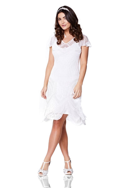 1920s Cocktail Party Dress in White