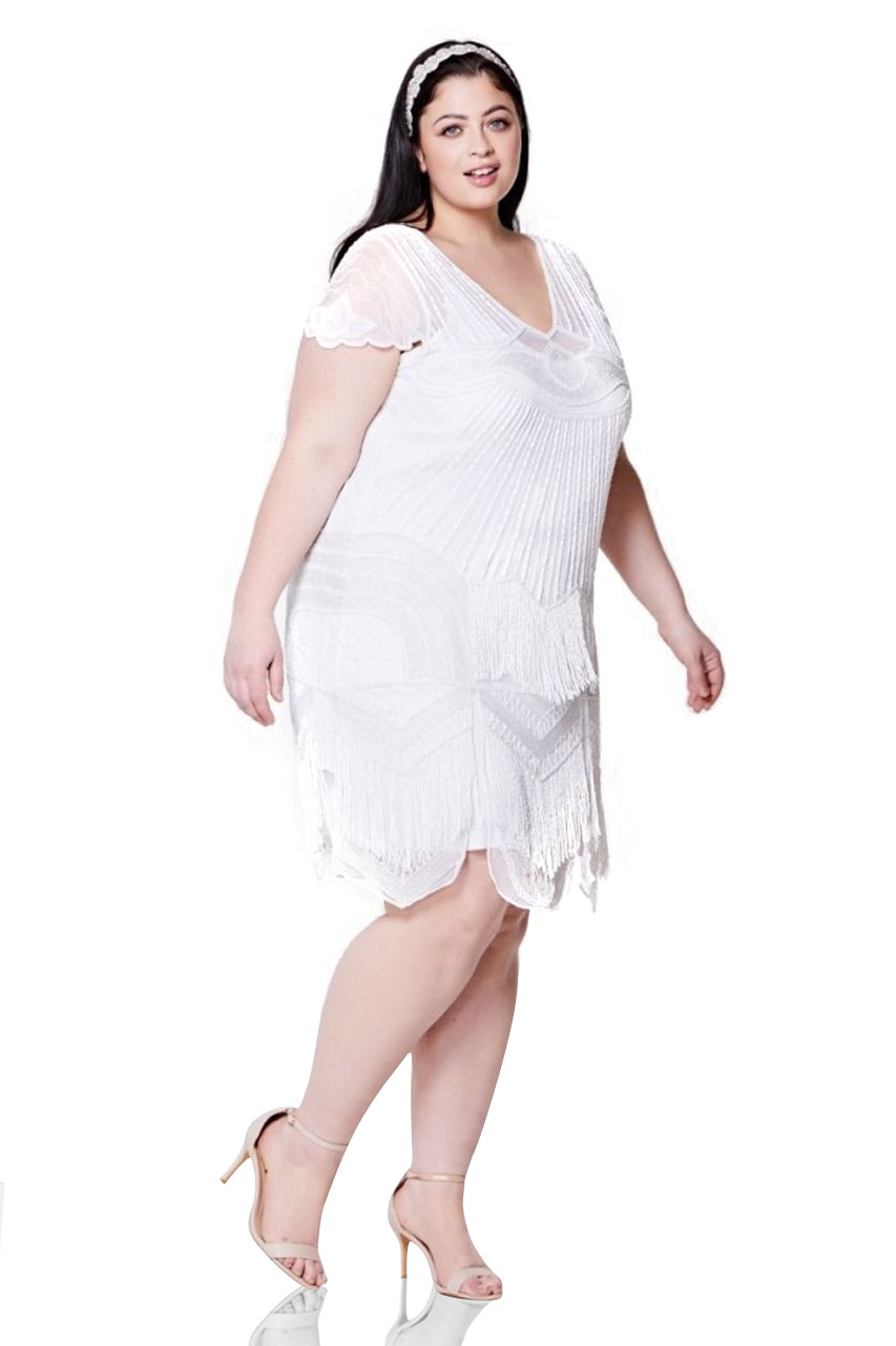 1920s Cocktail Party Dress in White