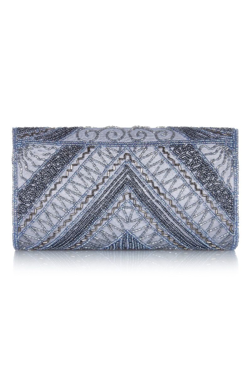 Beatrice Hand Embellished Clutch Bag in Lilac