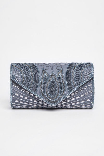 Beatrice Hand Embellished Clutch Bag in Lilac