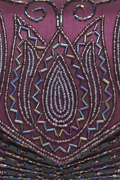 Beatrice Hand Embellished Clutch Bag in Plum