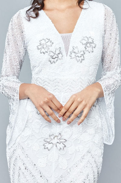 Camilla 1920s Wedding Maxi Dress in White