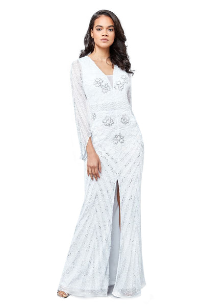 Camilla 1920s Wedding Maxi Dress in White