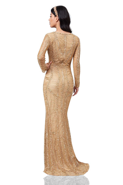 Diana 1920s Beaded Dress in Gold