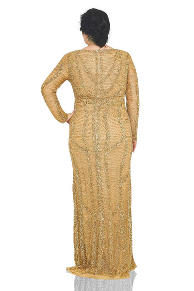 Diana 1920s Beaded Dress in Gold