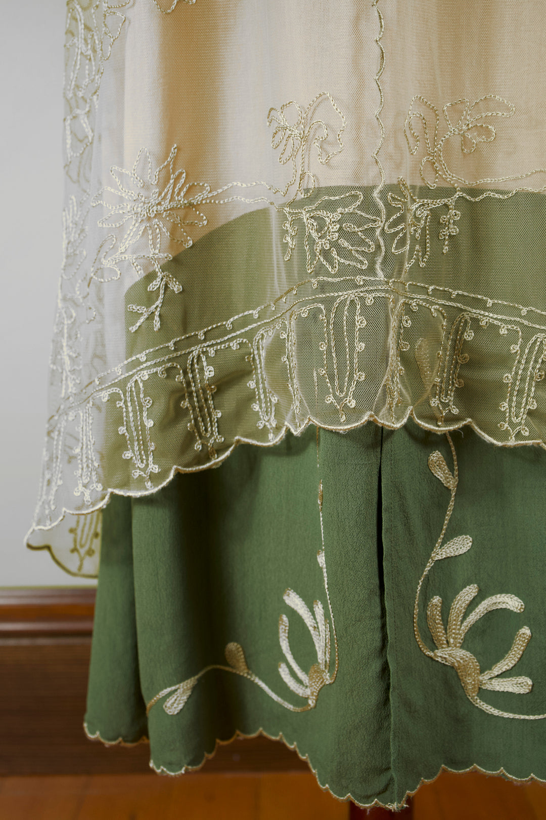 New Vintage Titanic Tea Party Dress in Sage by Nataya