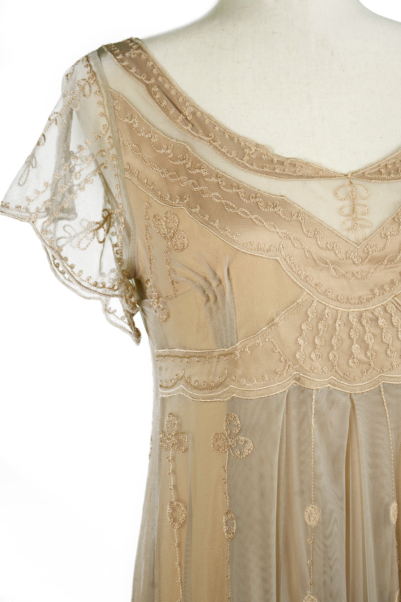 Izabella Victorian Style Dress in Silver Gold by Nataya