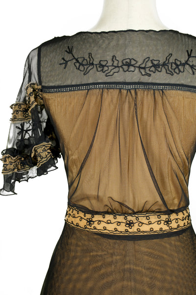Kara Modern Victorian Dress in Black/Gold by Nataya