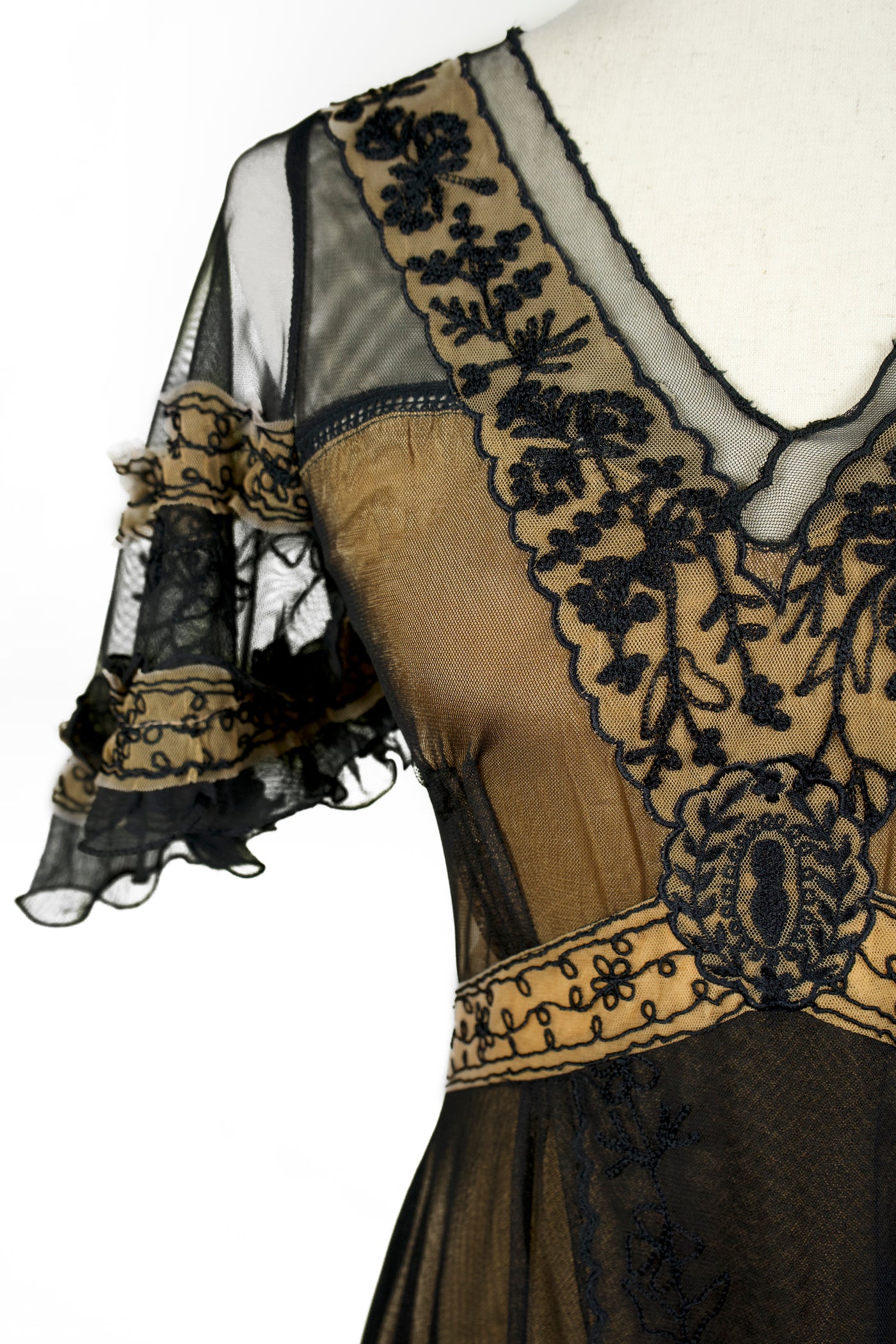 Kara Modern Victorian Dress in Black/Gold by Nataya