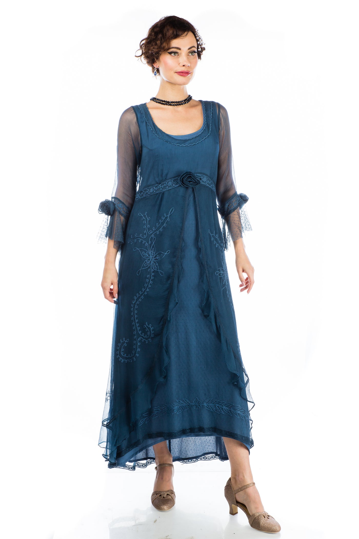 Dafna Bridgerton Inspired Dress 40836 in Lapis Blue by Nataya