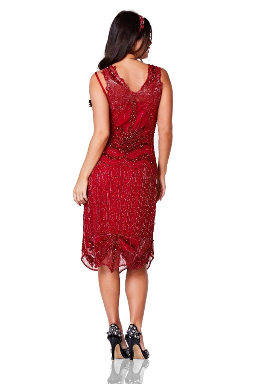 1920s Flapper Dress in Red