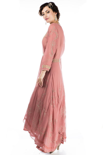 Edith Downton Abbey Inspired Dress in Pink Beige by Nataya