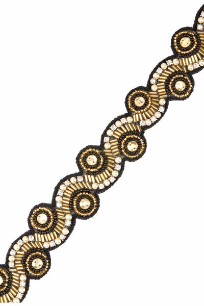 Eliza Flapper Headband in Black Gold