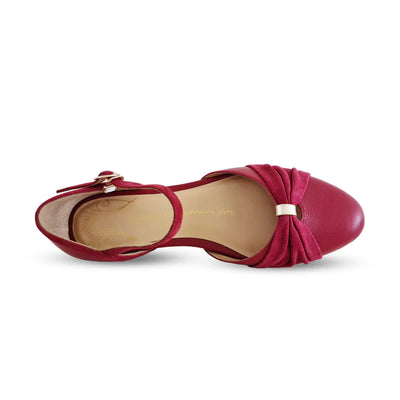 Grifo 1920s Flapper Style Flats in Red by Charlie Stone
