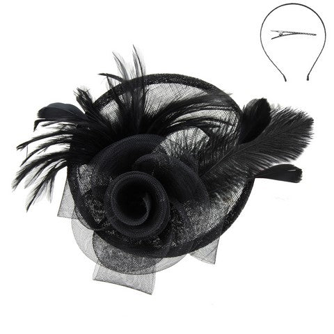 1920s Sinamay Fascinator in Black
