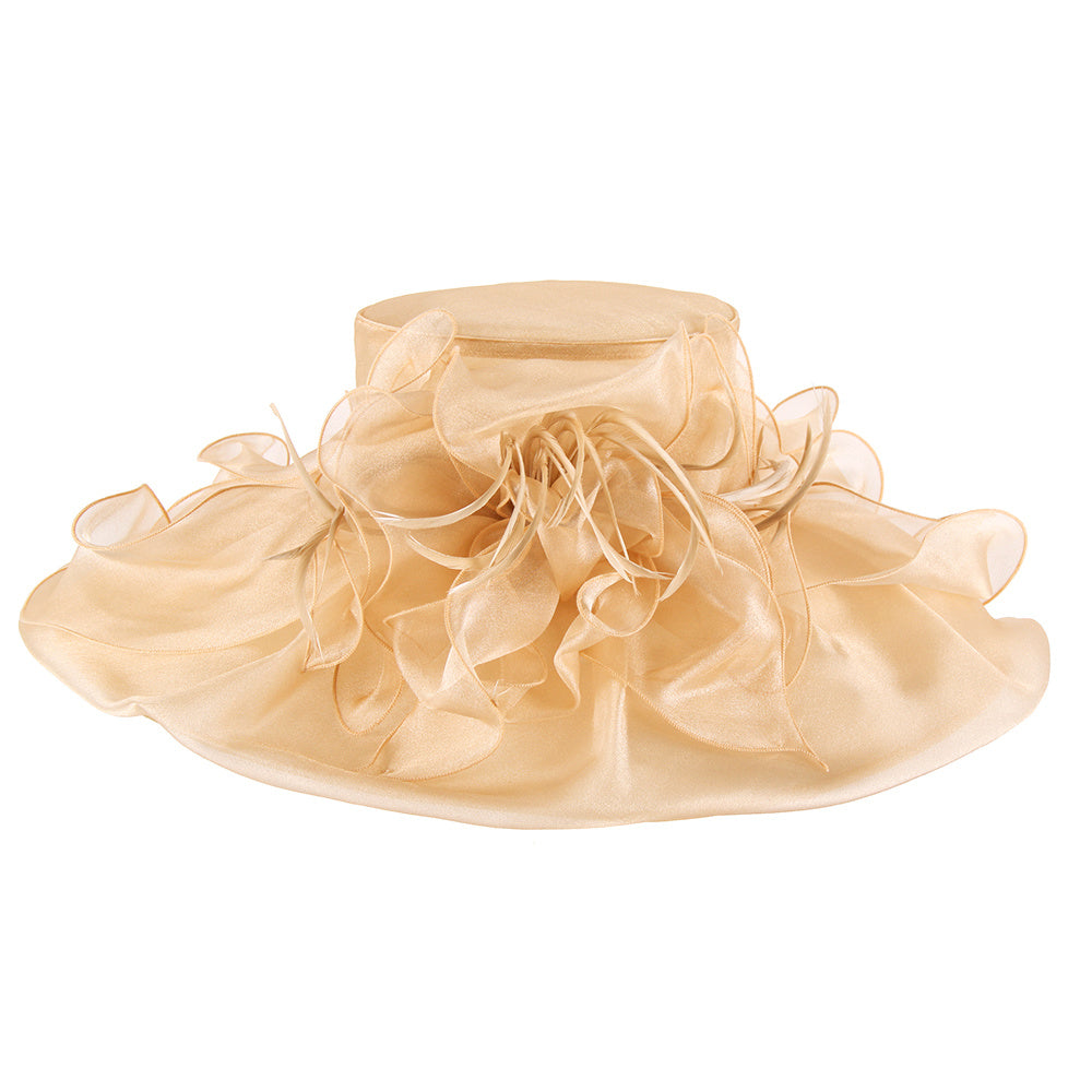 Edwardian Floral Flapper Hat in Gold