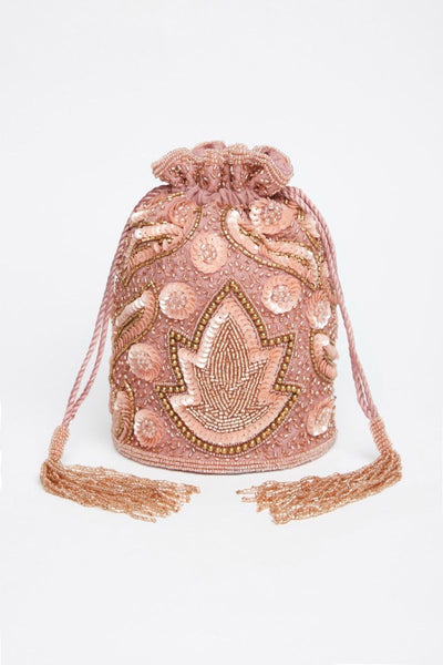 Hollywood Hand Embellished Bucket Bag in Rose