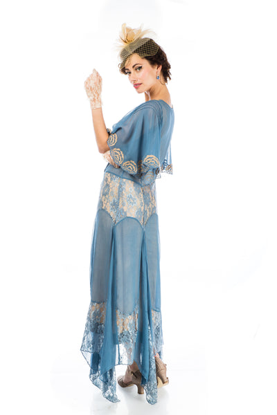 Irene Art Nouveau Style Dress in Blue by Nataya