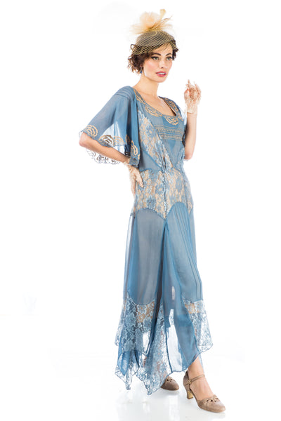 Irene Art Nouveau Style Dress in Blue by Nataya