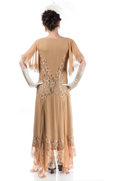 Irene Art Nouveau Style Dress in Gold Silver by Nataya