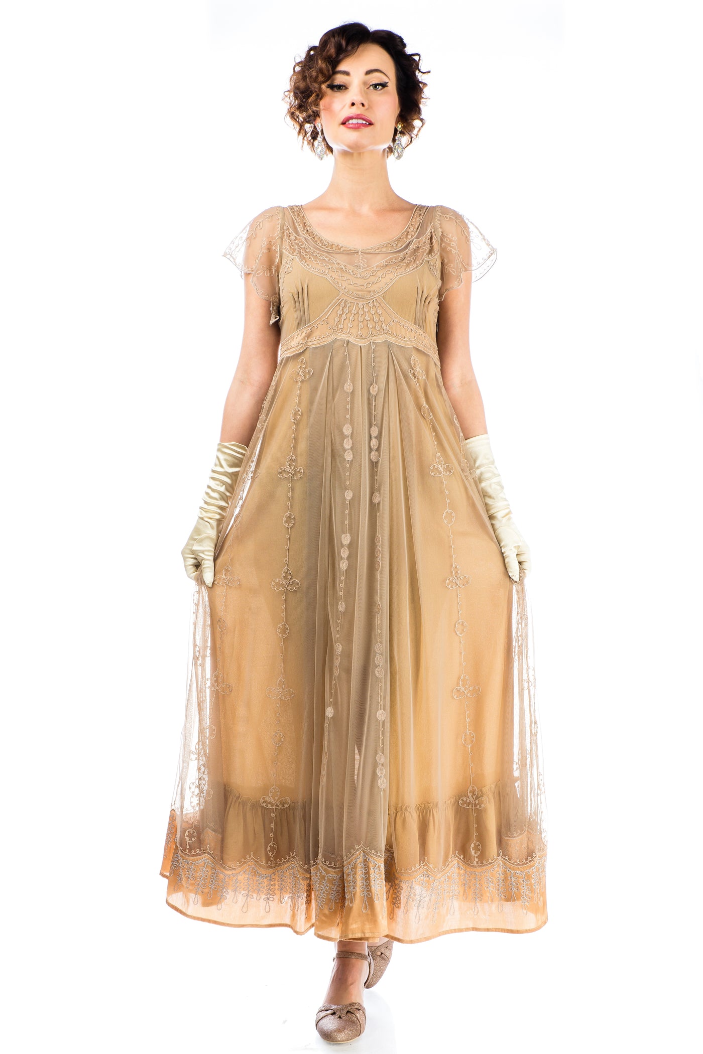 40839 Izabella Victorian Style Dress in Silver Gold by Nataya