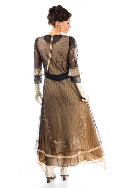 Kayla 1920s Titanic Style Dress in Black by Nataya