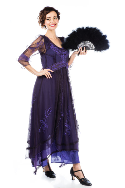 Kayla 1920s Titanic Style Dress in Purple by Nataya