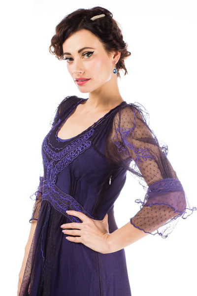 Kayla 1920s Titanic Style Dress in Purple by Nataya