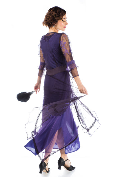 Kayla 1920s Titanic Style Dress in Purple by Nataya
